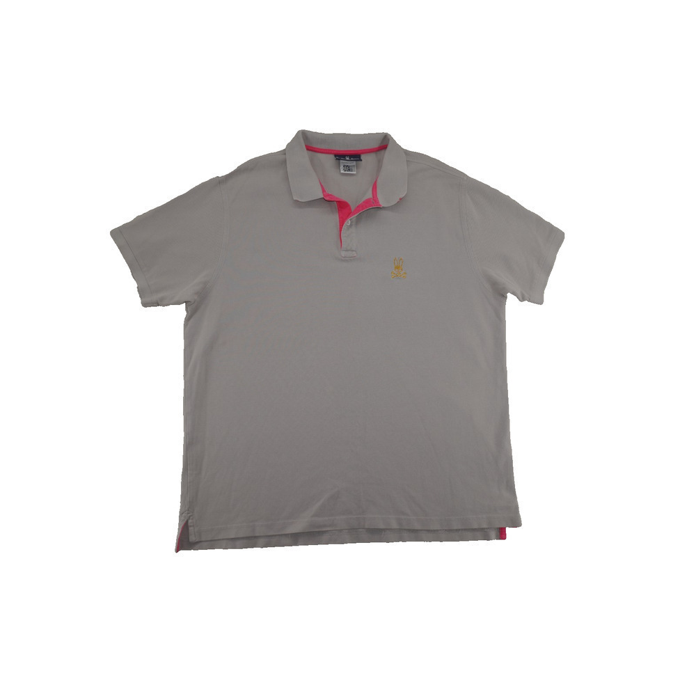 Psycho Bunny Pima Cotton Taupe Gray Polo Shirt 2XL Robert Godley Logo